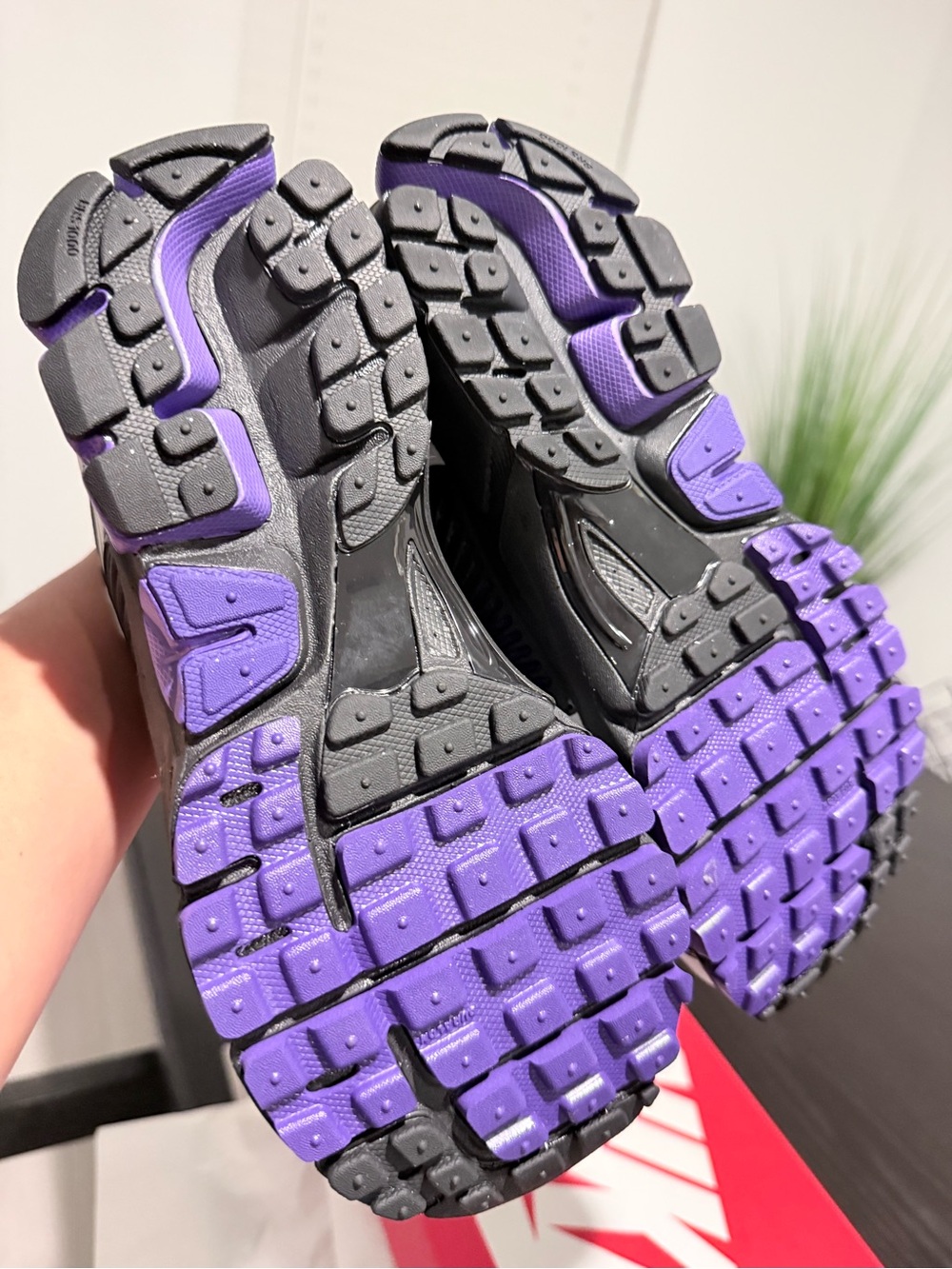 Nike Purple and Black Athletic Sneakers with White Swoosh.Nike Zoom Vomero 5 - Picture 7 of 9